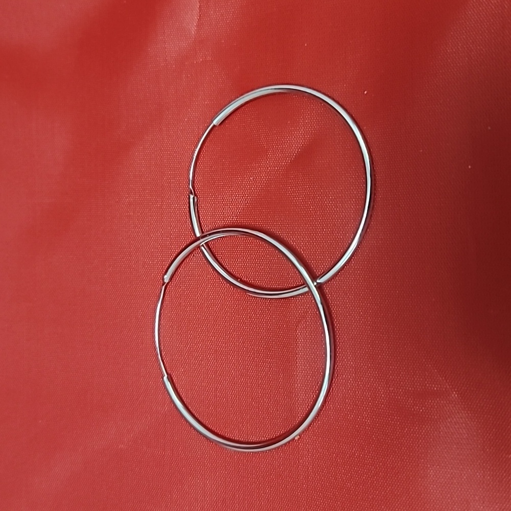 Elegant 45mm Sterling Silver-Plated Hoop Earrings